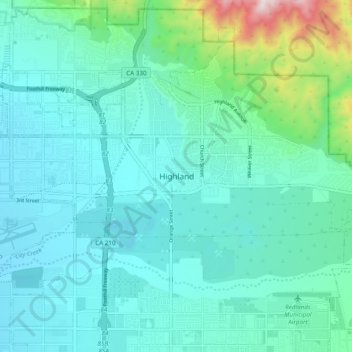 Highland地形图、海拔、地势