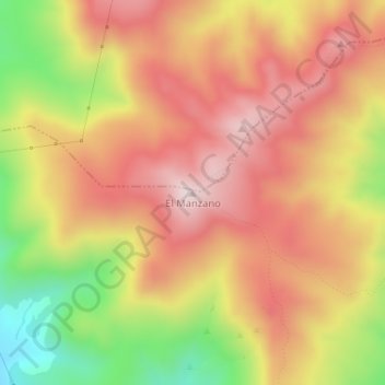 El Manzano地形图、海拔、地势