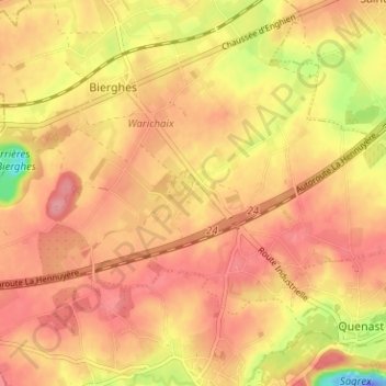 Wisbecq地形图、海拔、地势