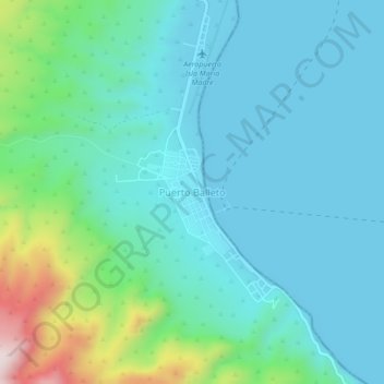 Puerto Balleto地形图、海拔、地势