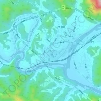 하송리地形图、海拔、地势