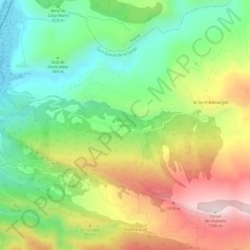 la Clua地形图、海拔、地势