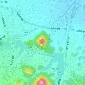 日山地形图、海拔、地势