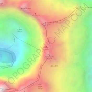 El Altar地形图、海拔、地势