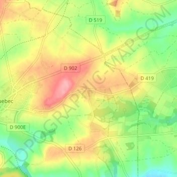 Le Melleret地形图、海拔、地势