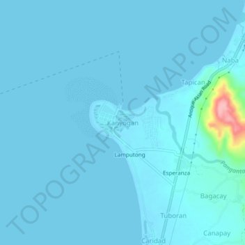 Kanyogan地形图、海拔、地势