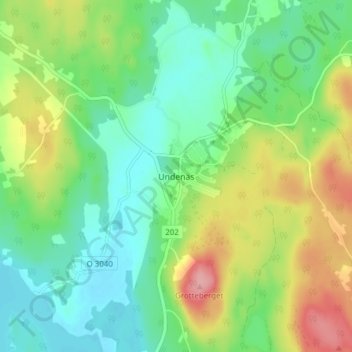 Undenäs地形图、海拔、地势