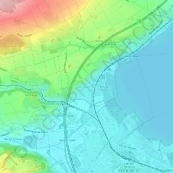 Les Tuileries地形图、海拔、地势