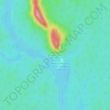Missão Tunuí地形图、海拔、地势