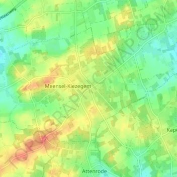 Meensel地形图、海拔、地势