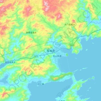 霞浦县地形图、海拔、地势