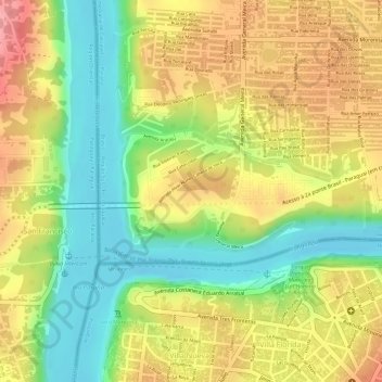 Porto Meira地形图、海拔、地势