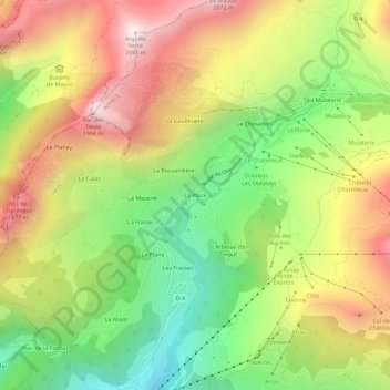 La Place地形图、海拔、地势