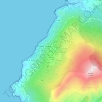 Chine地形图、海拔、地势