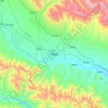 门源县地形图、海拔、地势