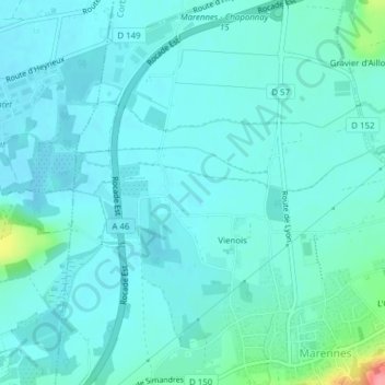 Chazelle地形图、海拔、地势