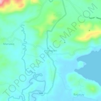 Homapon地形图、海拔、地势