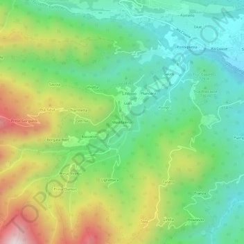 Maddalena地形图、海拔、地势