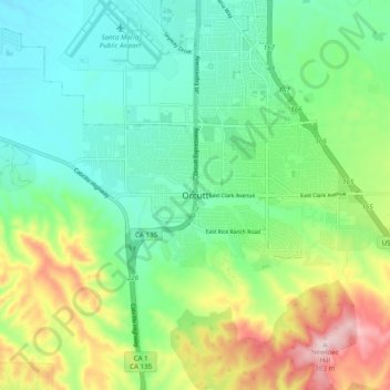 Orcutt地形图、海拔、地势