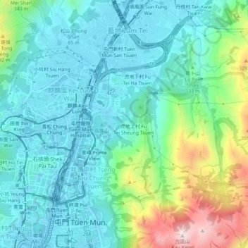 頌皇台地形图、海拔、地势