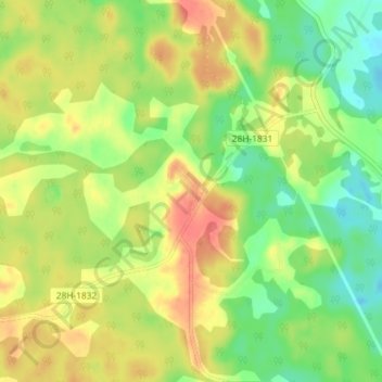 Пчелино地形图、海拔、地势