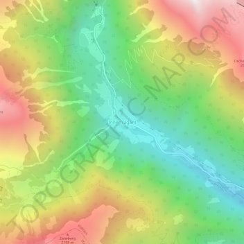 Innerfragant地形图、海拔、地势