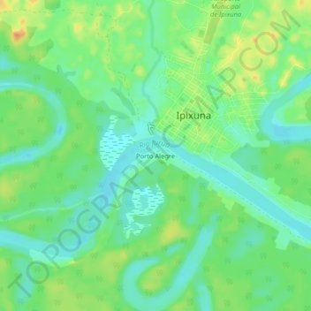 Porto Alegre地形图、海拔、地势