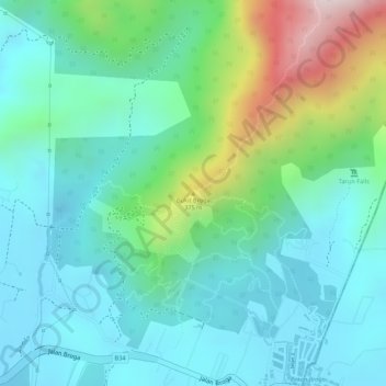Broga Hill地形图、海拔、地势