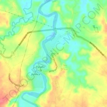 Central地形图、海拔、地势