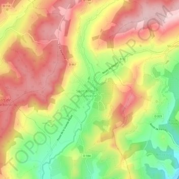 Place Valfontaine地形图、海拔、地势