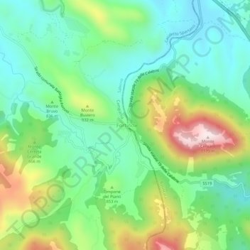 Fortino地形图、海拔、地势