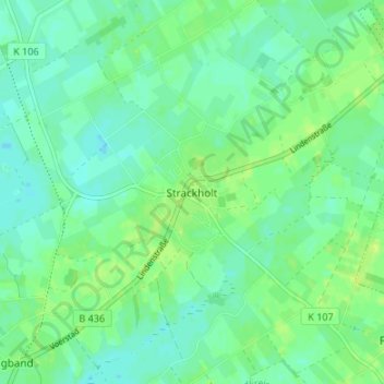 Strackholt地形图、海拔、地势