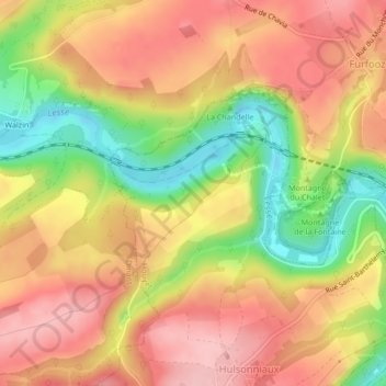 Bois de Chaleux地形图、海拔、地势