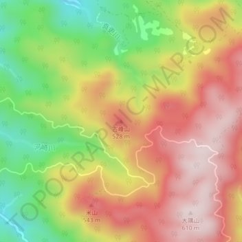 古峰山地形图、海拔、地势