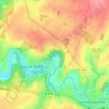 Les Cailles地形图、海拔、地势