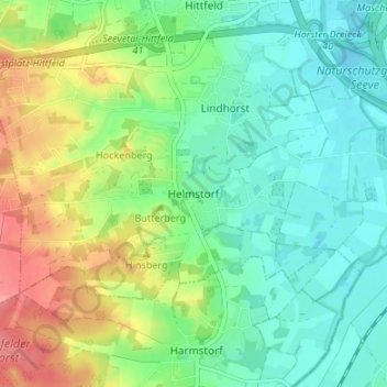 Helmstorf地形图、海拔、地势