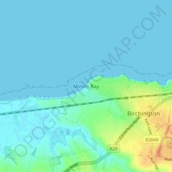 Minnis Bay地形图、海拔、地势