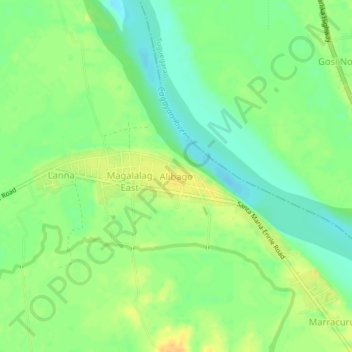 Alibago地形图、海拔、地势