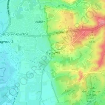 Hightown地形图、海拔、地势