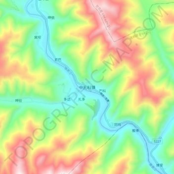 中扎科镇地形图、海拔、地势