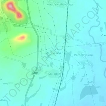 Marrivalasa地形图、海拔、地势