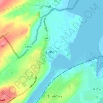Culmore地形图、海拔、地势