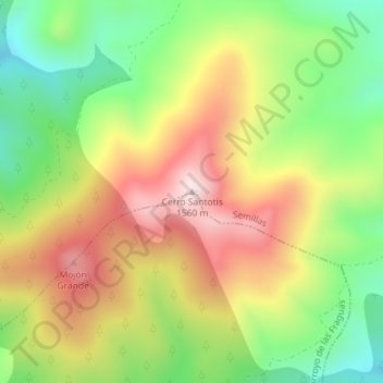 Cerro Santotis地形图、海拔、地势