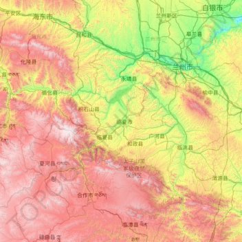 临夏回族自治州地形图、海拔、地势