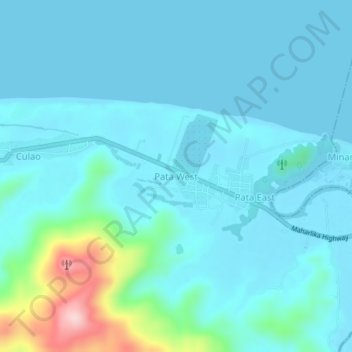 Pata West地形图、海拔、地势