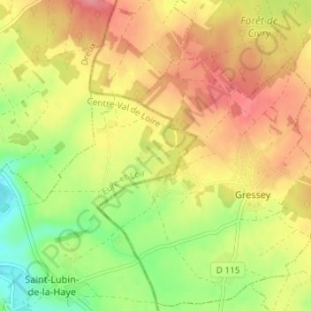 Le Cornet地形图、海拔、地势