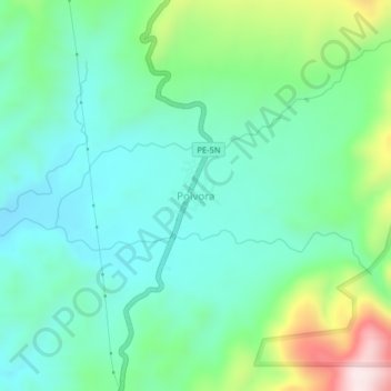 Polvora地形图、海拔、地势