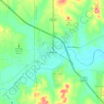 Comfort地形图、海拔、地势
