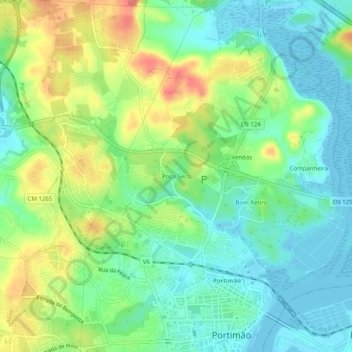 Poço Seco地形图、海拔、地势