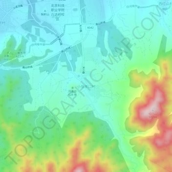 小张家口村地形图、海拔、地势